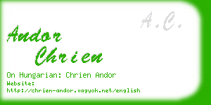 andor chrien business card